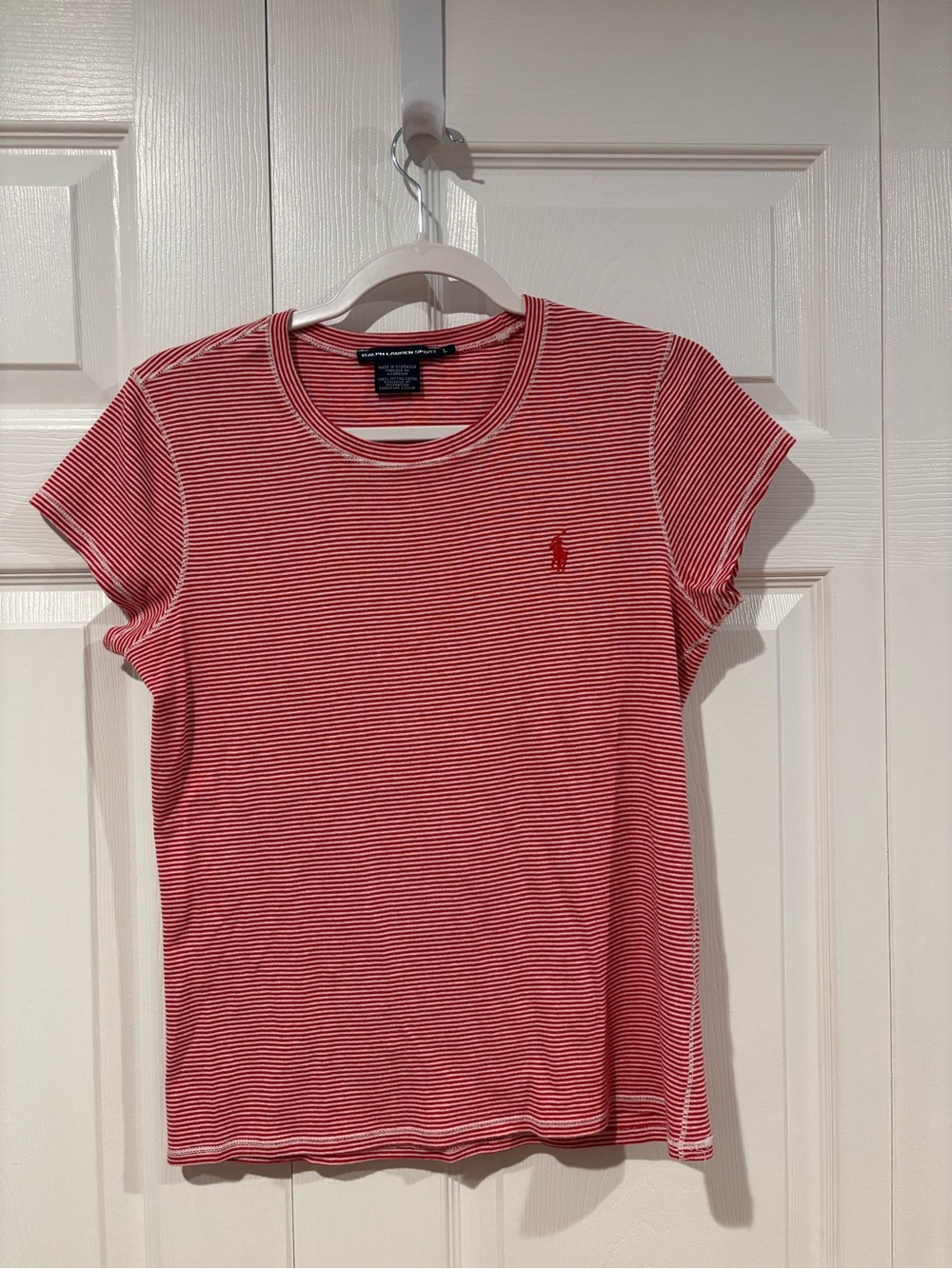 Ralph Lauren Red & White Striped Short-Sleeve Crew Tee